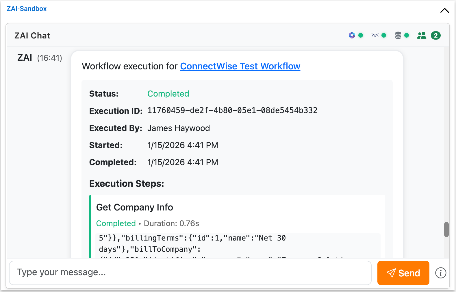 Workflow completed