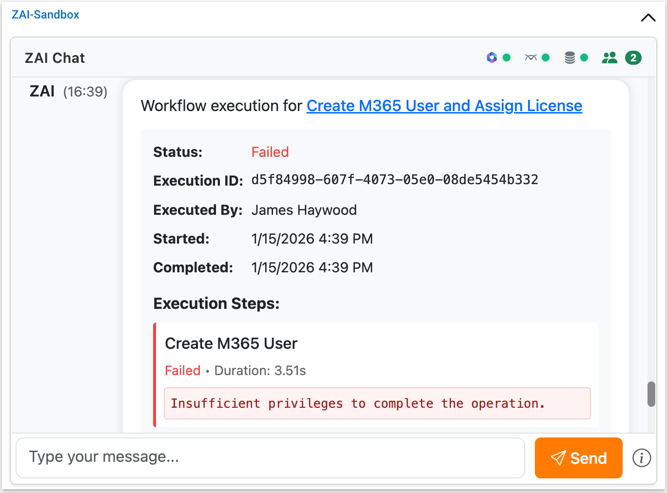 Workflow failed