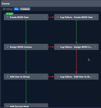 Change and delete connections demo